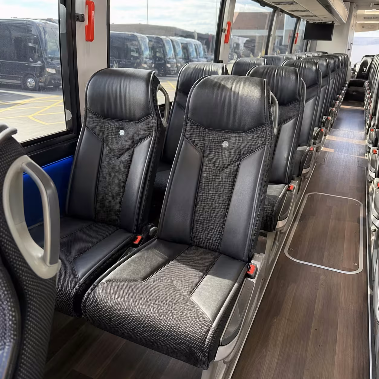 56 passenger charter bus inside