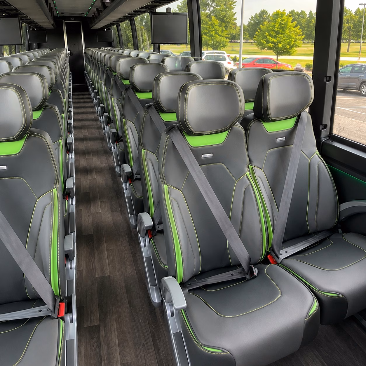 washington charter bus rental interior